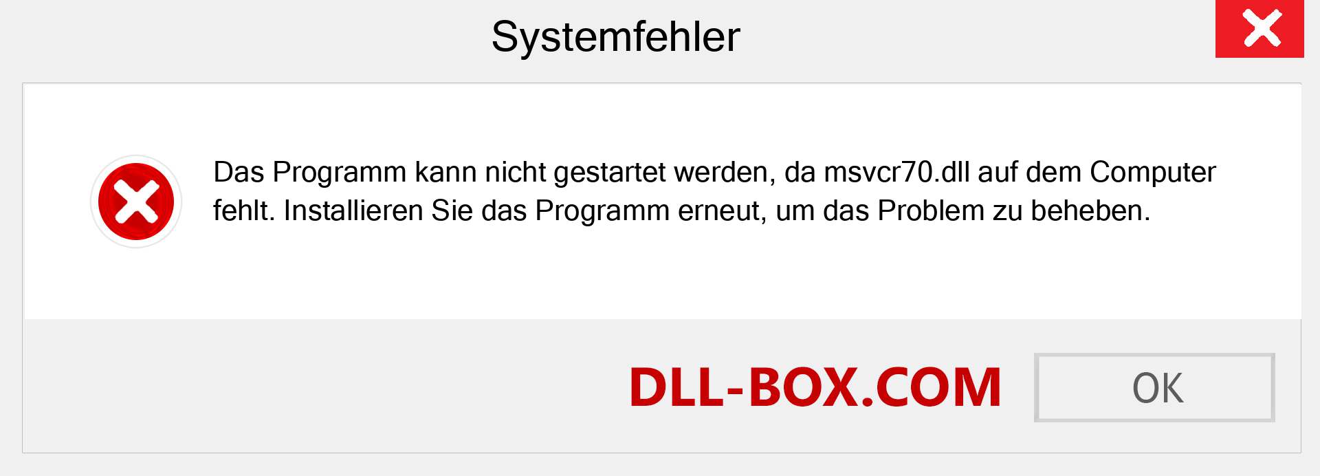 msvcr70.dll-Datei fehlt?. Download für Windows 7, 8, 10 - Fix msvcr70 dll Missing Error unter Windows, Fotos, Bildern